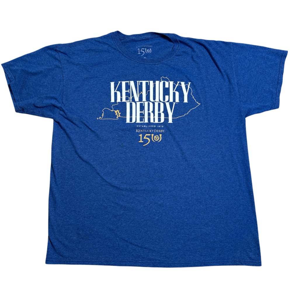 Kentucky Derby 150th Men Graphic T-shirt Size XL Short Sleeve Horse Racing